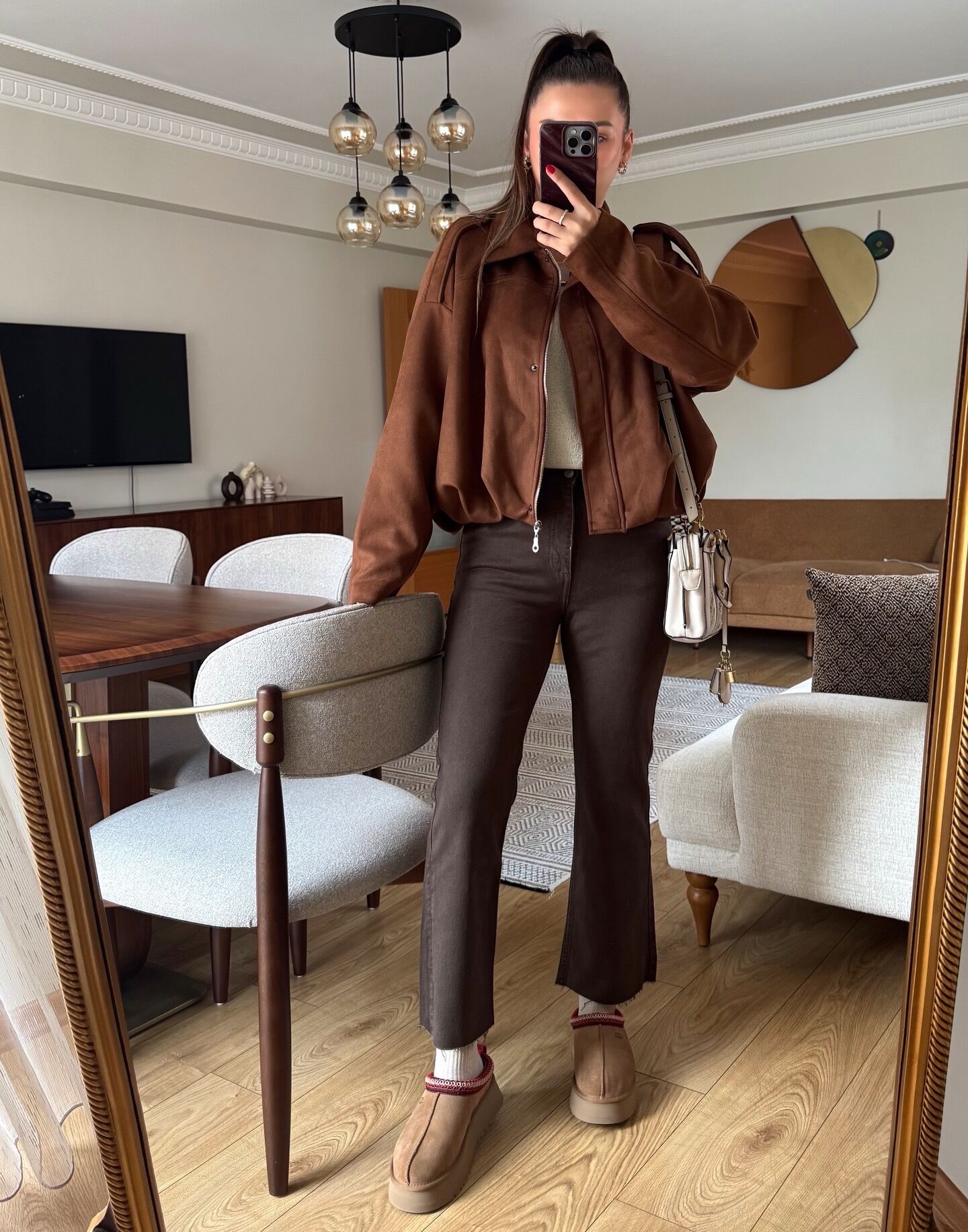 MARKA MODEL SÜET BOMBER CEKET KAHVE