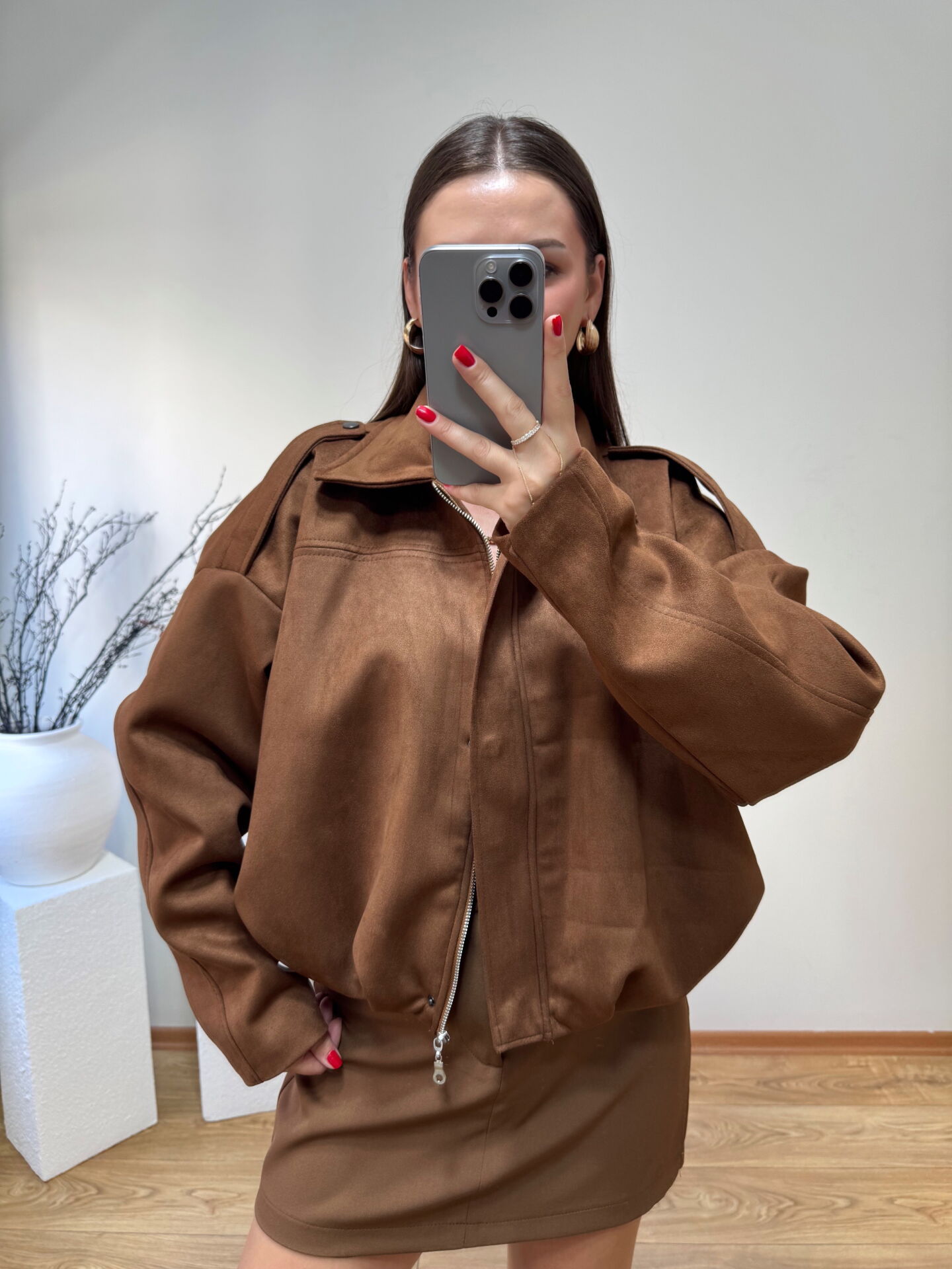 MARKA MODEL SÜET BOMBER CEKET KAHVE