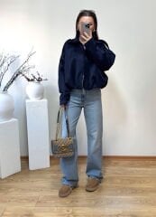 MARKA MODEL SÜET BOMBER CEKET LACİVERT