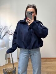 MARKA MODEL SÜET BOMBER CEKET LACİVERT