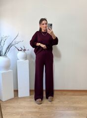 OYS. MODAL KUMAŞ YÜKSEK BEL TAKIM BORDO