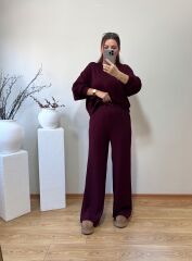 OYS. MODAL KUMAŞ YÜKSEK BEL TAKIM BORDO