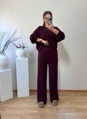 OYS. MODAL KUMAŞ YÜKSEK BEL TAKIM BORDO