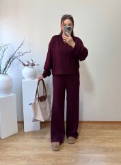 OYS. MODAL KUMAŞ YÜKSEK BEL TAKIM BORDO