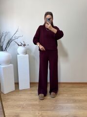 OYS. MODAL KUMAŞ YÜKSEK BEL TAKIM BORDO