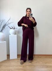 OYS. MODAL KUMAŞ YÜKSEK BEL TAKIM BORDO