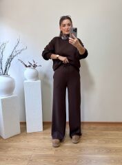 OYS. MODAL KUMAŞ YÜKSEK BEL TAKIM ACI KAHVE