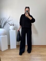 OYS. MODAL KUMAŞ YÜKSEK BEL TAKIM SİYAH