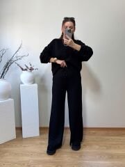 OYS. MODAL KUMAŞ YÜKSEK BEL TAKIM SİYAH