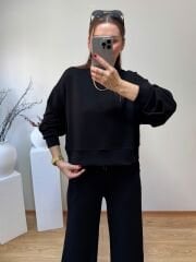 OYS. MODAL KUMAŞ YÜKSEK BEL TAKIM SİYAH