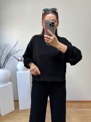 OYS. MODAL KUMAŞ YÜKSEK BEL TAKIM SİYAH