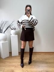 ZARA MODEL ŞORT ETEK KAHVE