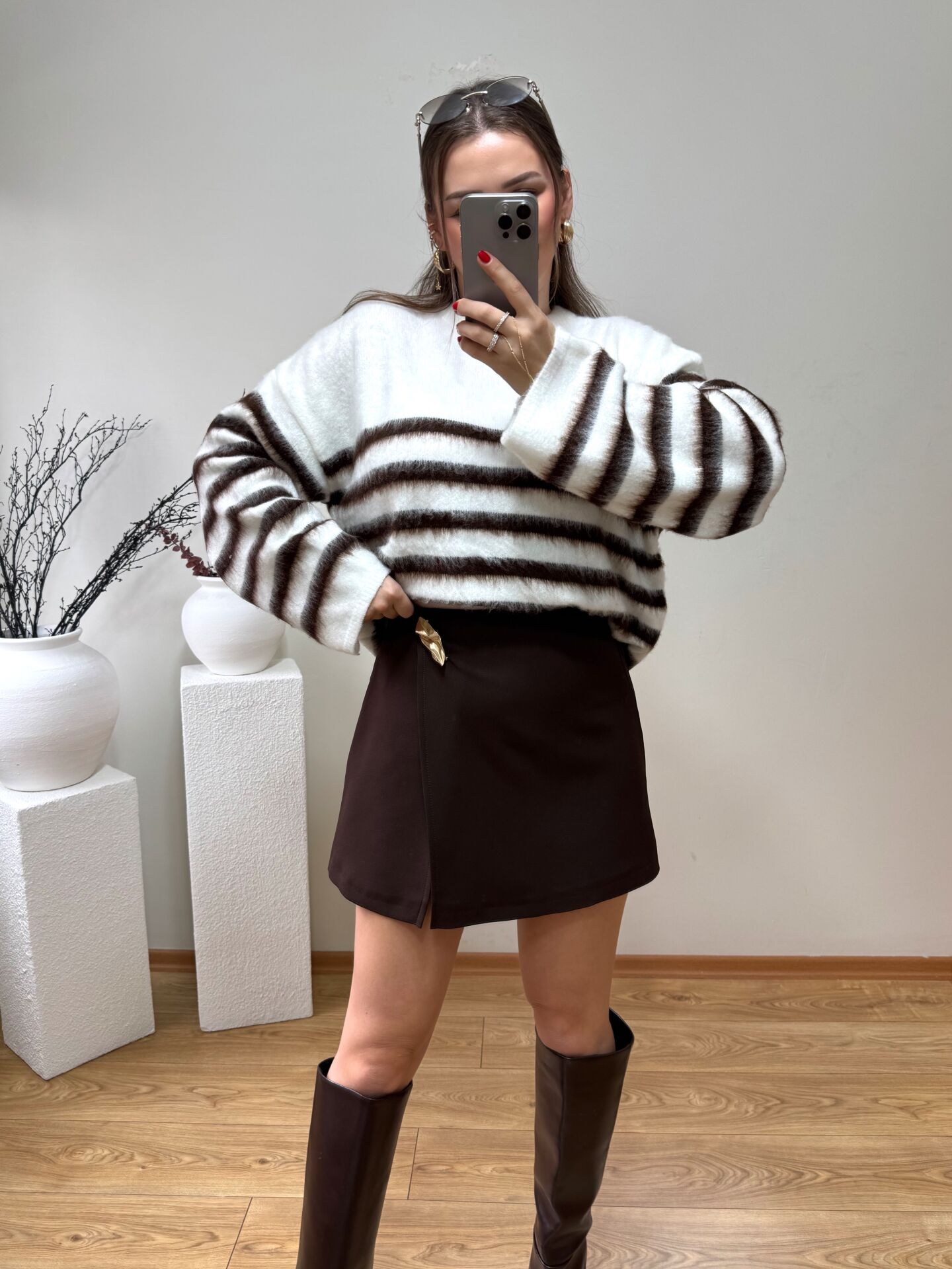 ZARA MODEL ŞORT ETEK KAHVE