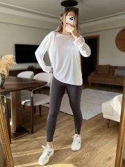 OYSHO GRİ RENK YÜKSEK BEL TOPARLAYICI YUMUŞAK KUMAŞ TAYT