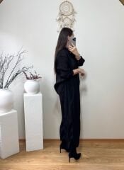 PREMİUM KIRIŞIK GÖRÜNÜMLÜ ŞALVAR TAKIM SİYAH