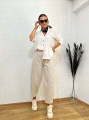 ORJİNAL MARKA KETEN BEYAZ GÖMLEK