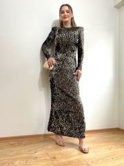 ÖZEL TASARIM FULL PUL PAYET BALIK MODEL ELBİSE
