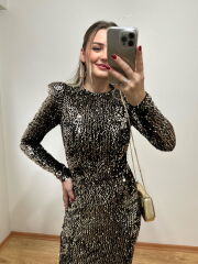 ÖZEL TASARIM FULL PUL PAYET BALIK MODEL ELBİSE