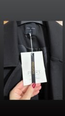 PREMİUM KALİTE ARA BOY TRENÇKOT SİYAH