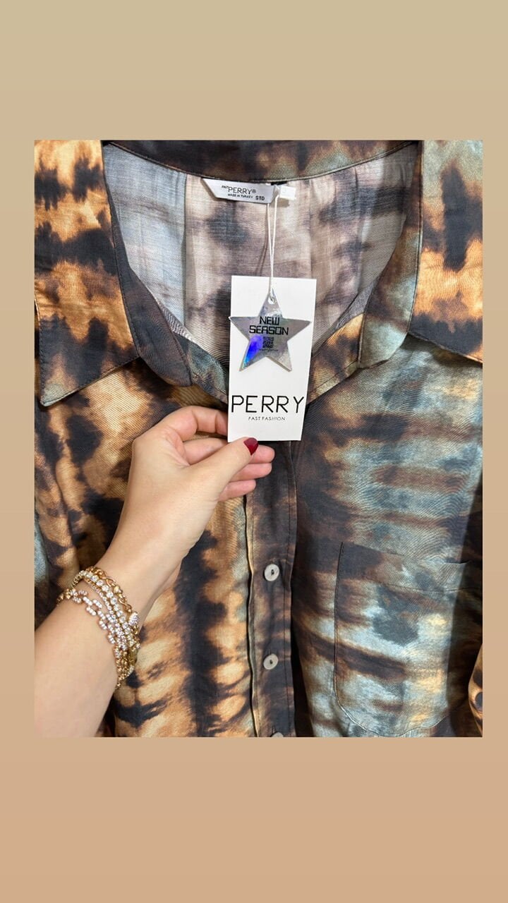 PERRY MARKA OVERSİZE TENSEL KUMAŞ RENKLİ GÖMLEK