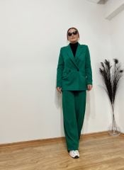 ORJİNAL MODEL YEŞİL RENK PALAZZO PANTOLON CEKET TAKIM