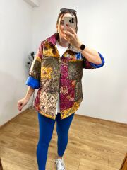 ETNİK DESEN KAPİTONE CEKET