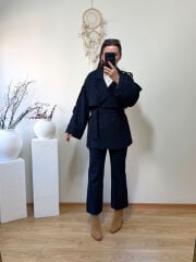 PERRY PREMİUM KALİTE ARA BOY TRENÇKOT LACİVERT