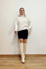 ORJ MARKA BEYAZ İNCİLİ KAZAK