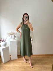 KOLSUZ HAKİ YEŞİL ELBİSE