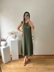 KOLSUZ HAKİ YEŞİL ELBİSE