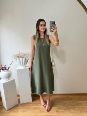 KOLSUZ HAKİ YEŞİL ELBİSE
