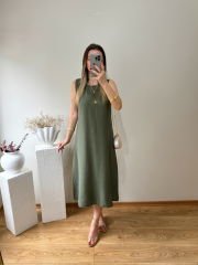 KOLSUZ HAKİ YEŞİL ELBİSE