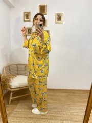 PAMUK VİSKON KUMAŞ KUŞAKLI TAKIM