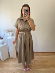 KEMERLİ VE BELDEN LASTİKLİ MARKA MODEL GÖMLEK ELBİSE HAKİ
