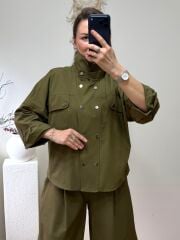 DİK YAKA CEKETLİ PANTOLON TAKIM YEŞİL