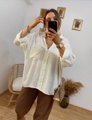 BEYAZ OVERSİZE  GÖMLEK