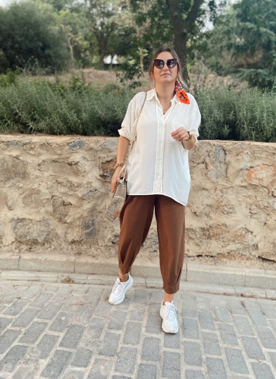 BEYAZ OVERSİZE  GÖMLEK