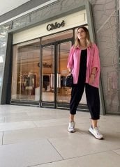 PEMBE OVERSİZE GÖMLEK