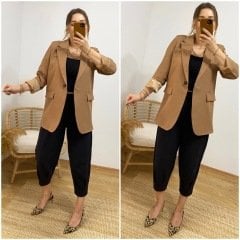 SÜTLÜ KAHVE BOYFRİEND BLAZER CEKET