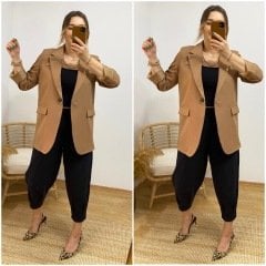 SÜTLÜ KAHVE BOYFRİEND BLAZER CEKET
