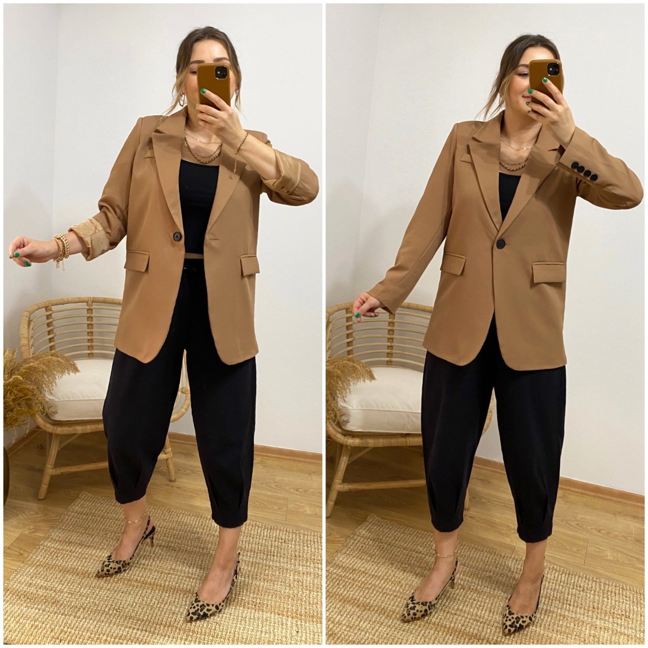 SÜTLÜ KAHVE BOYFRİEND BLAZER CEKET