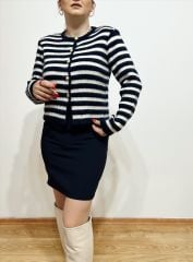 MARKA MODEL LACİVERT ÇİZGİLİ HIRKA