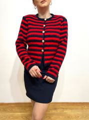 MARKA MODEL KIRMIZI ÇİZGİLİ HIRKA