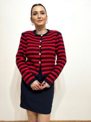 MARKA MODEL KIRMIZI ÇİZGİLİ HIRKA