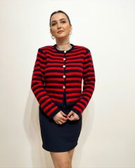 MARKA MODEL KIRMIZI ÇİZGİLİ HIRKA