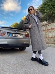 EKOSE DESEN İÇİ ASTARLI OVERSİZE KABAN
