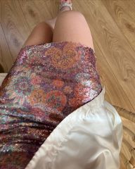 PUL PAYET RENKLİ İÇİ ASTARLI ETEK