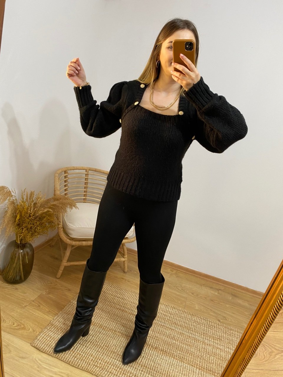 GOLD DÜĞME DETAYLI ORJ MARKA KAZAK