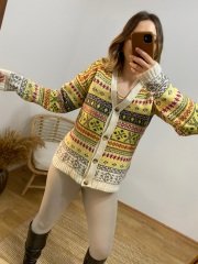 YUMOŞ ETNİK DESEN HIRKA