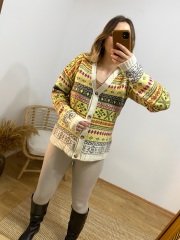 YUMOŞ ETNİK DESEN HIRKA